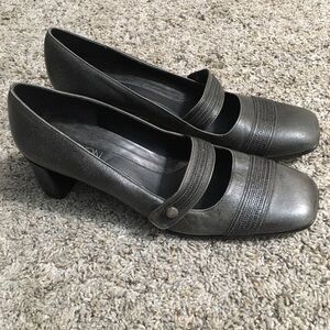 Markon Charcoal Grey Leather Shoes 9.5M